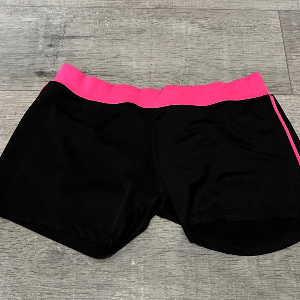 Love Nation Black and Pink Athletic Shorts